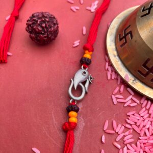 Buy Silver beads rakhi online