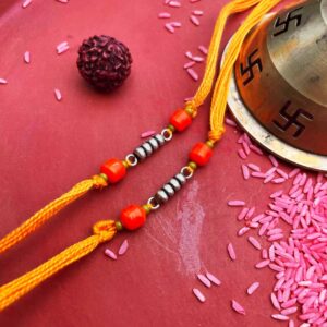 Silver beads rakhi online