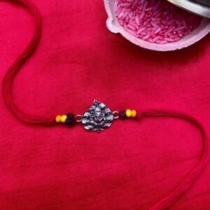 Buy ganesha silver rakhi online