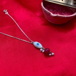 Silver evil eye bracelet or bhabhi rakhi