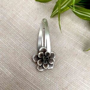 Silver Floral hair clip