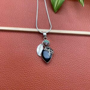 Silver Vine Stone Pendant