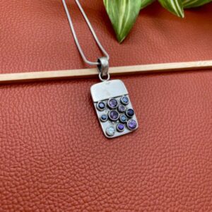 Silver starry night pendant