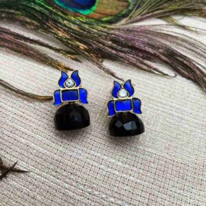 Aanya Smoky Silver Kundan Earrings