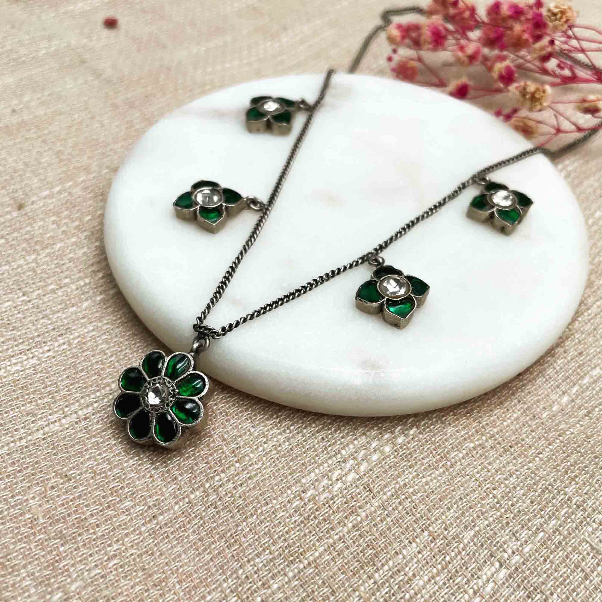 Champa silver necklace