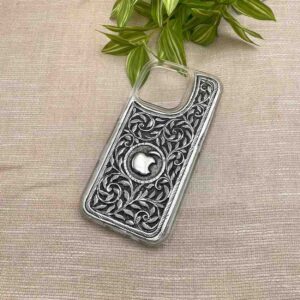 Silver I phone 15 cover