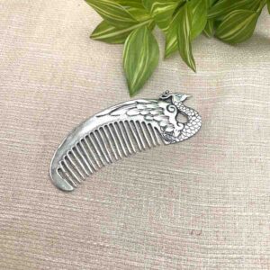 Silver Peacock Comb in 925 pure silver