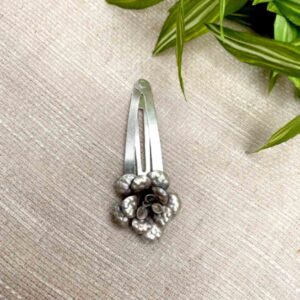 Silver Floral hair clip