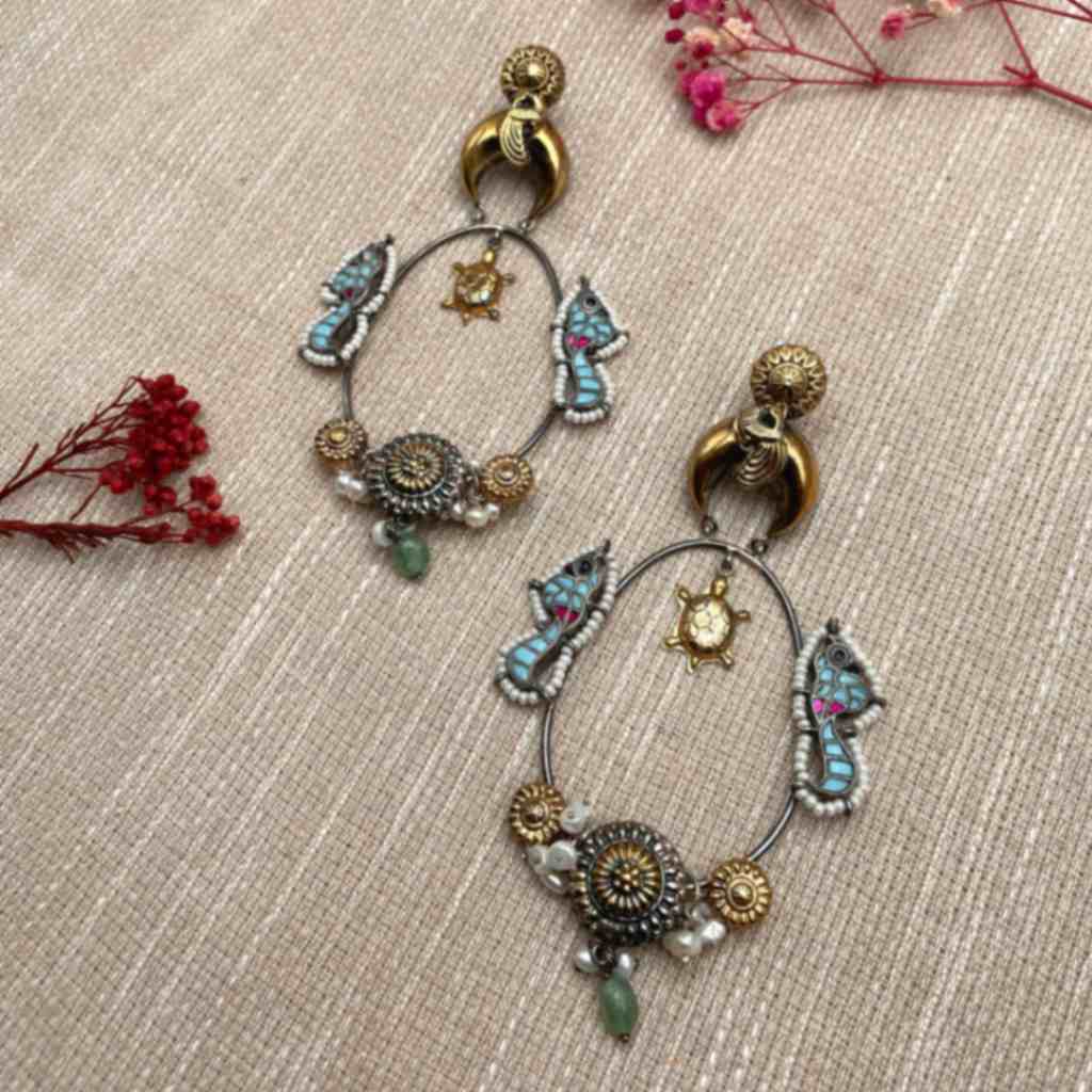 Chandriya Silver Fusion Earring