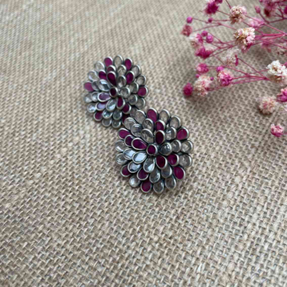 Daisy silver earrings