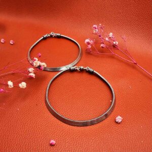 Flat Plain silver anklet