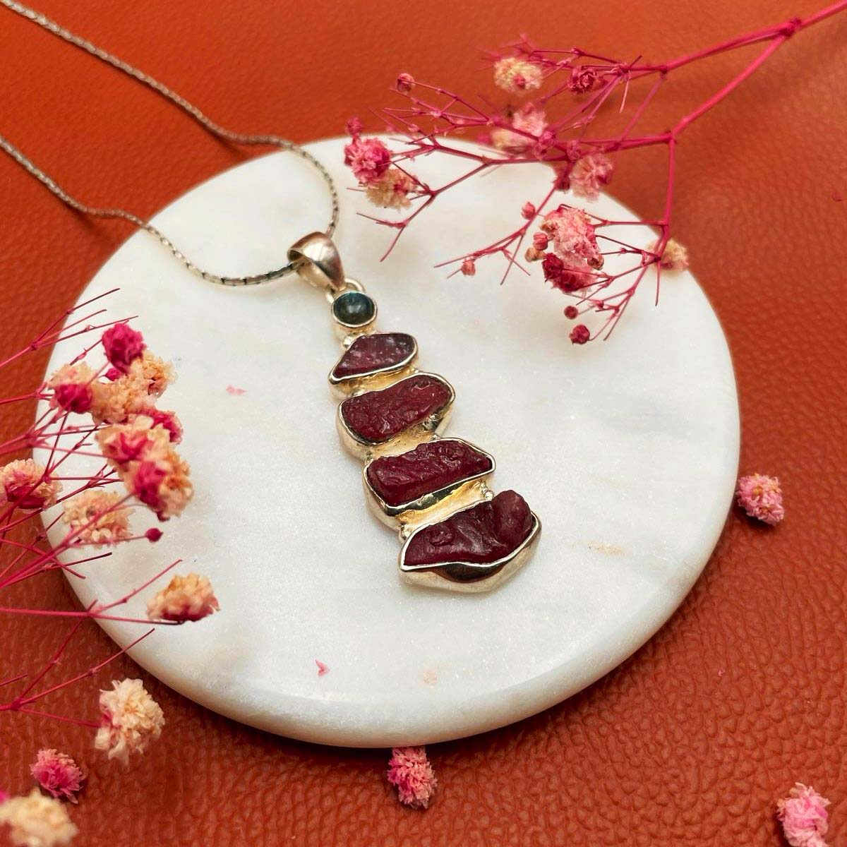 Uncut Ruby pendant