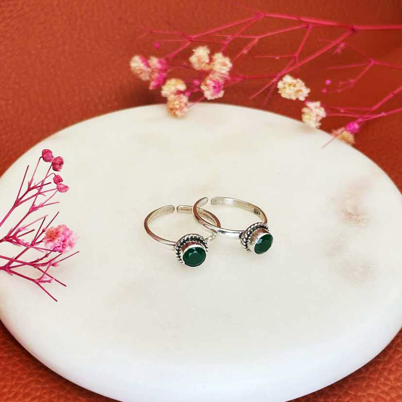 Silver Stone toe ring