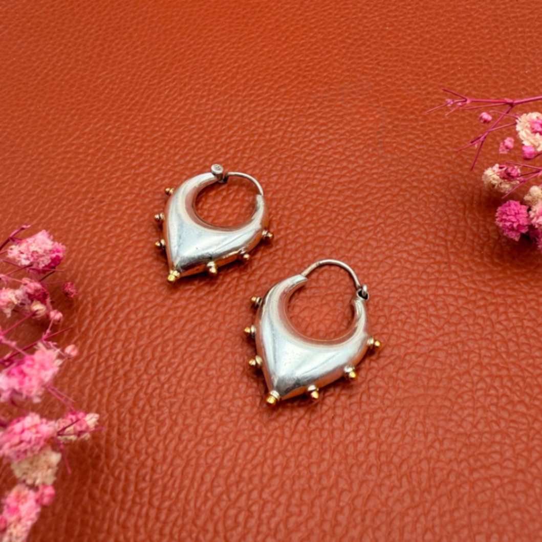 Silver Dual Tone Ella hoops