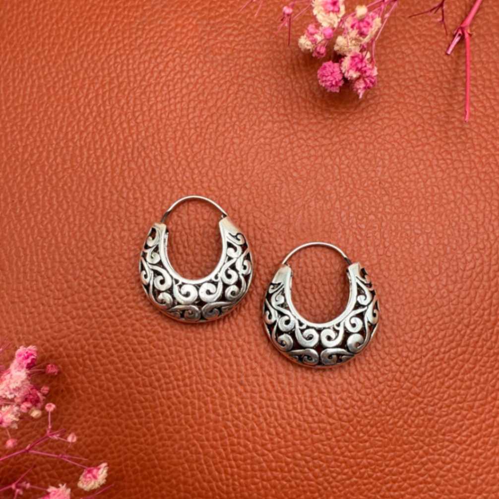 Silver Swirl hoops