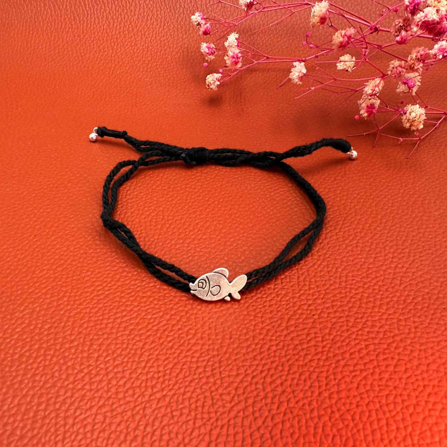 Fish silver nazarbattu anklet