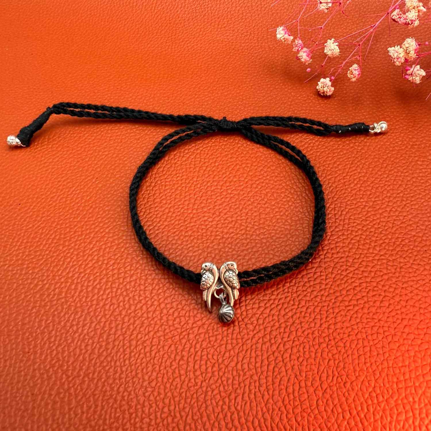 Parrots silver nazarbattu anklet