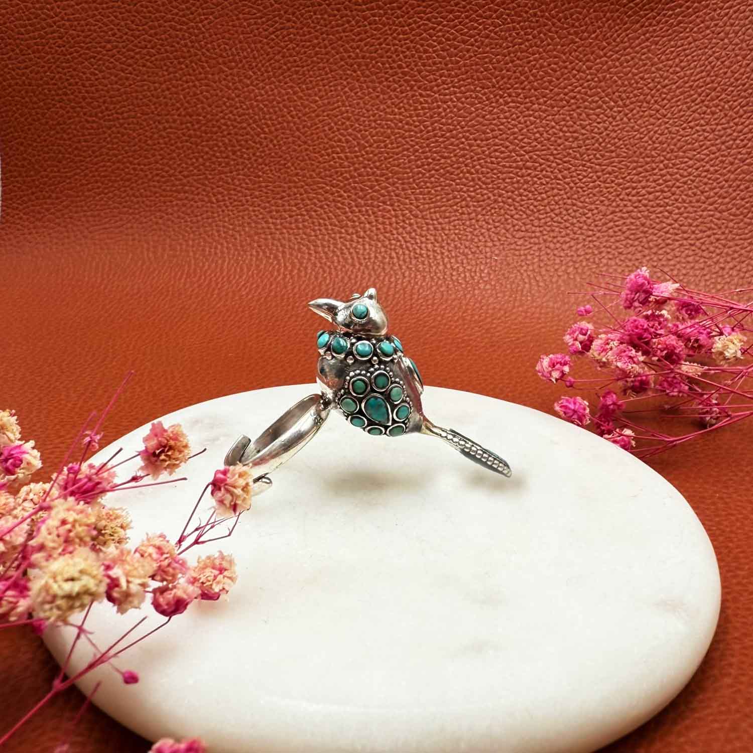 Chakli turquoise SILVERB RING