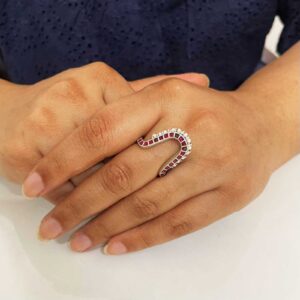 kundan Silver Vanki Ring