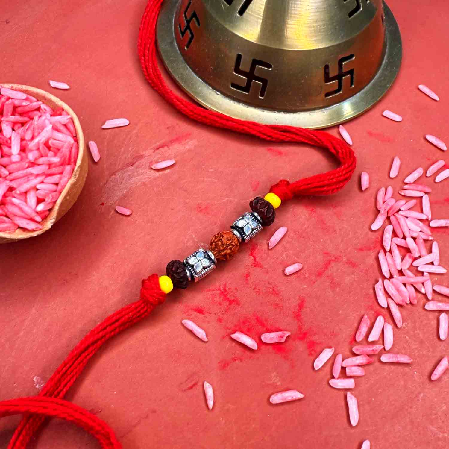 Bandhan Beads Silver Rakhi
