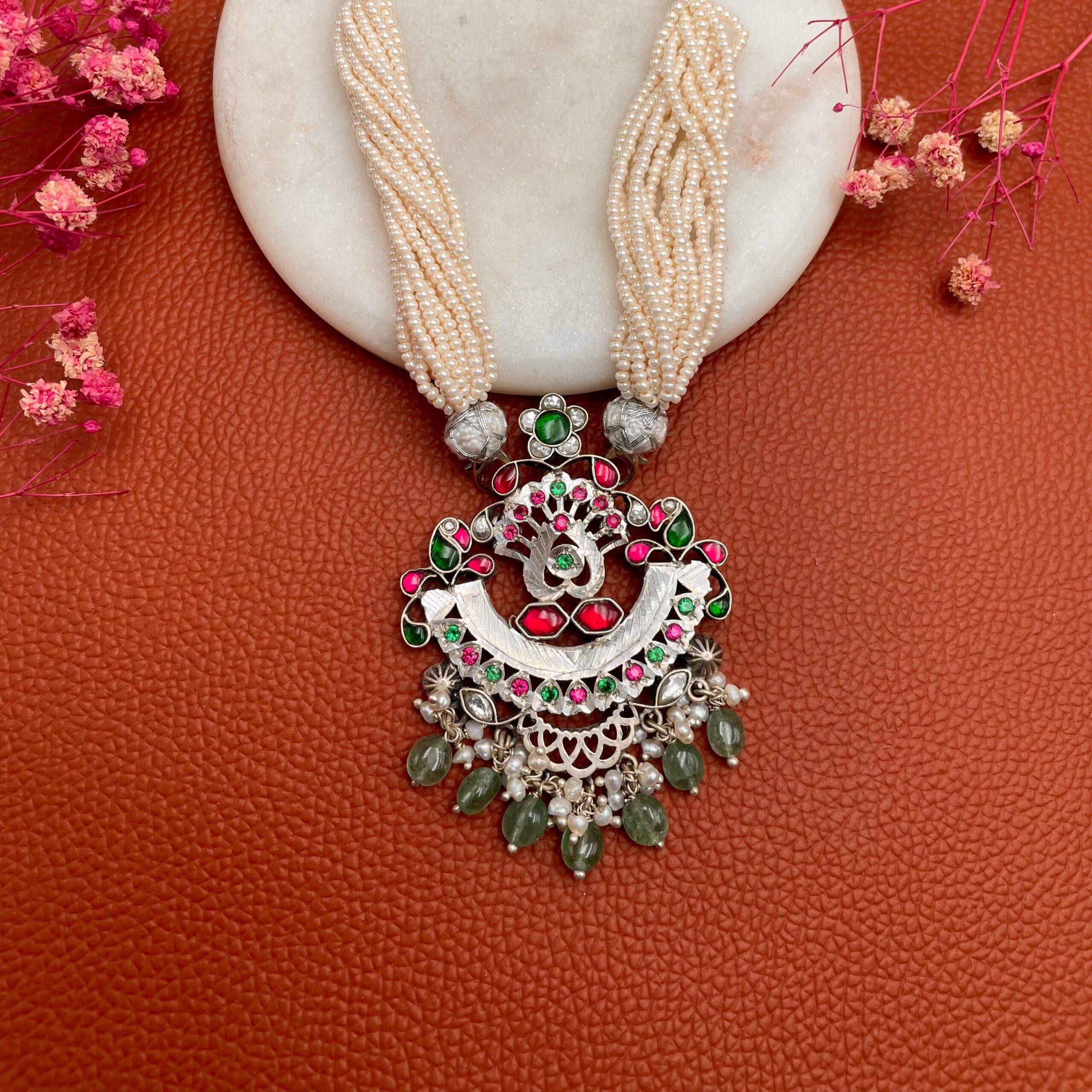 Chandra Mor Takkar Silver Pendant