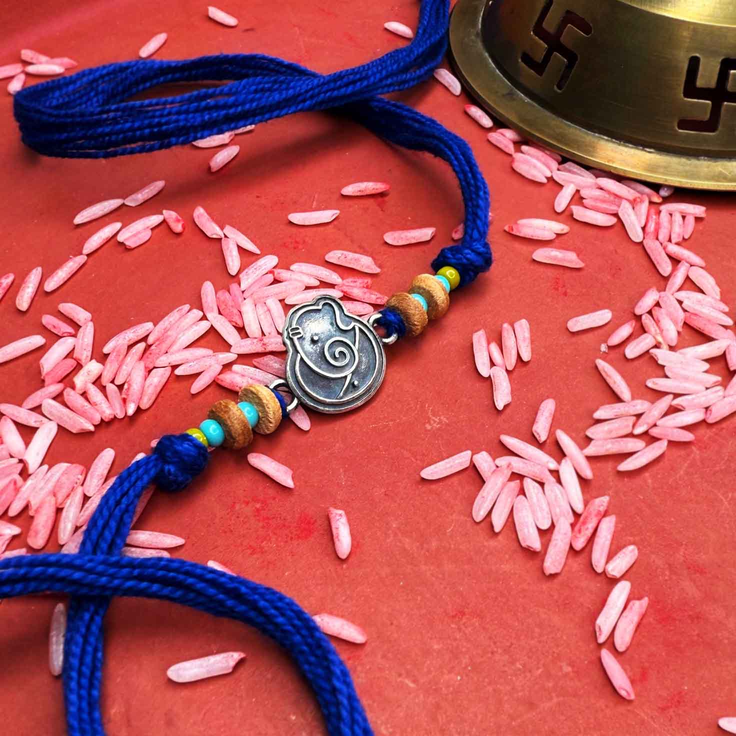Avighna Ganpati Silver Rakhi