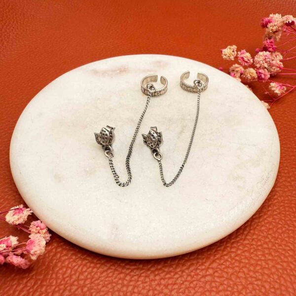 Lotus Earcuff Clip On Earring