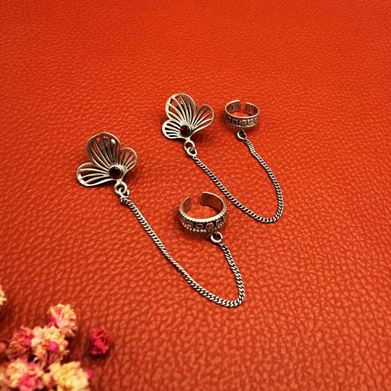 Floral Earcuff Clip On Earring