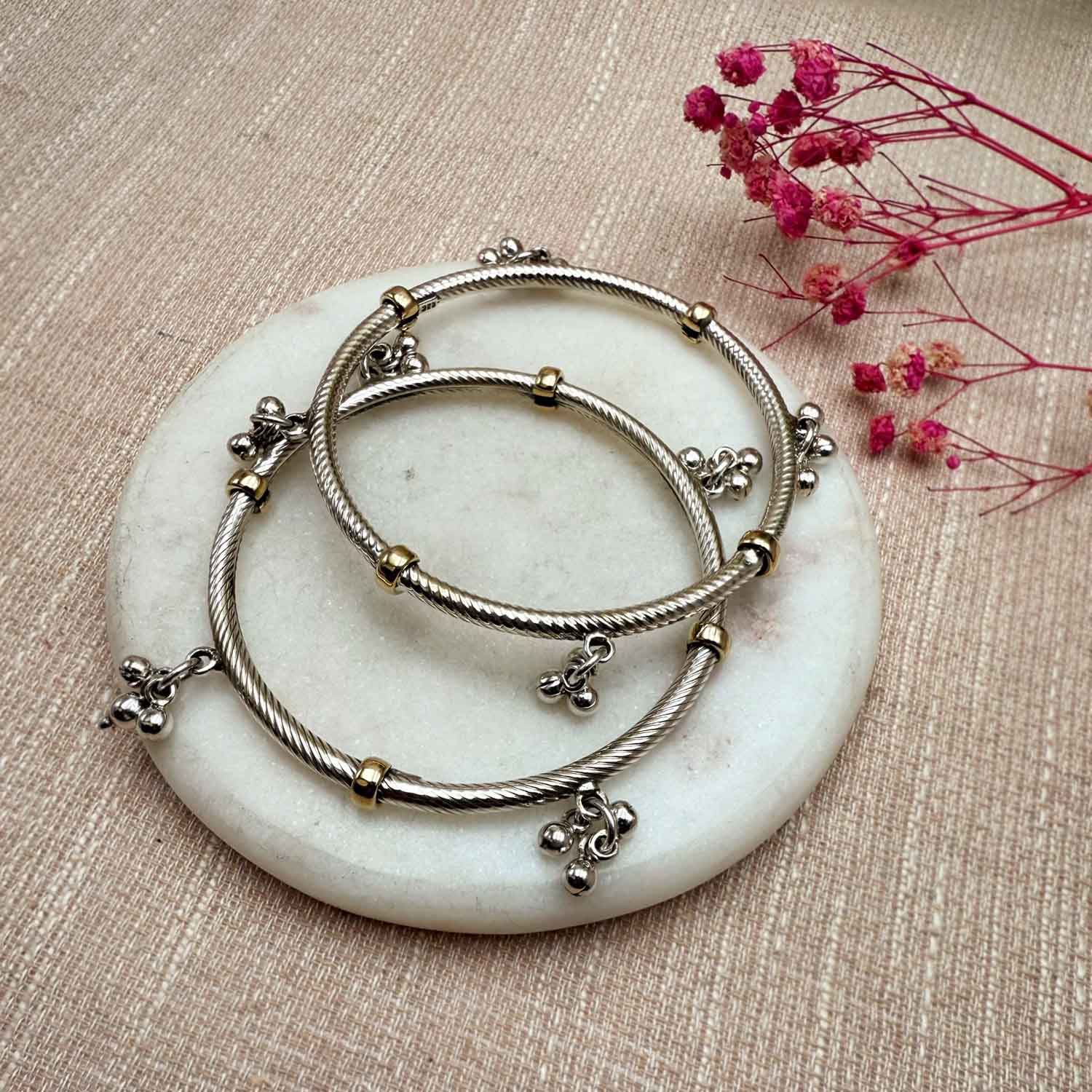 Gungroo Dual Tone Silver Bangles Gungroo Dual Tone Silver Bangles