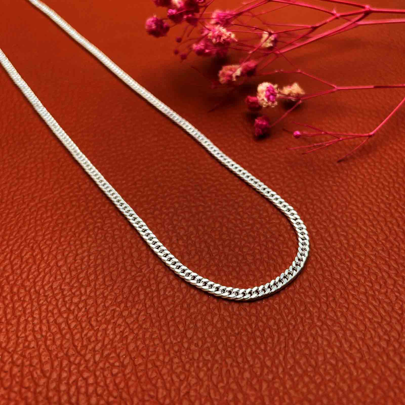 Flat crub chain in 925 silver