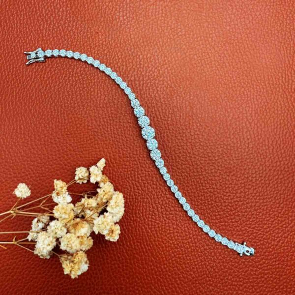 Silver Italian AD Tennis Bracelet