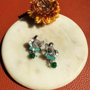 Mor Silver Earclip - Turquoise & MOP