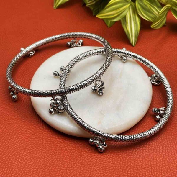 Ghungroo silver kada anklet – Single