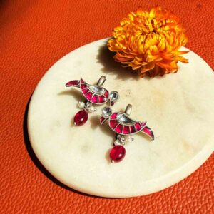 Tota Silver Earclip - Pink White