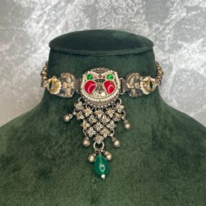Sanvi Silver fusion choker in 925 silver